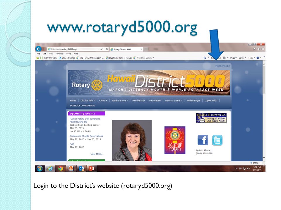Login to the District’s website (rotaryd5000.org)