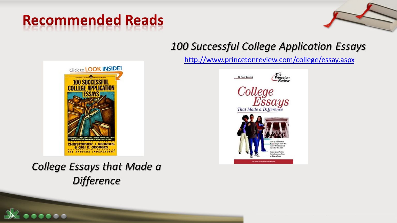 100 successful college application essays