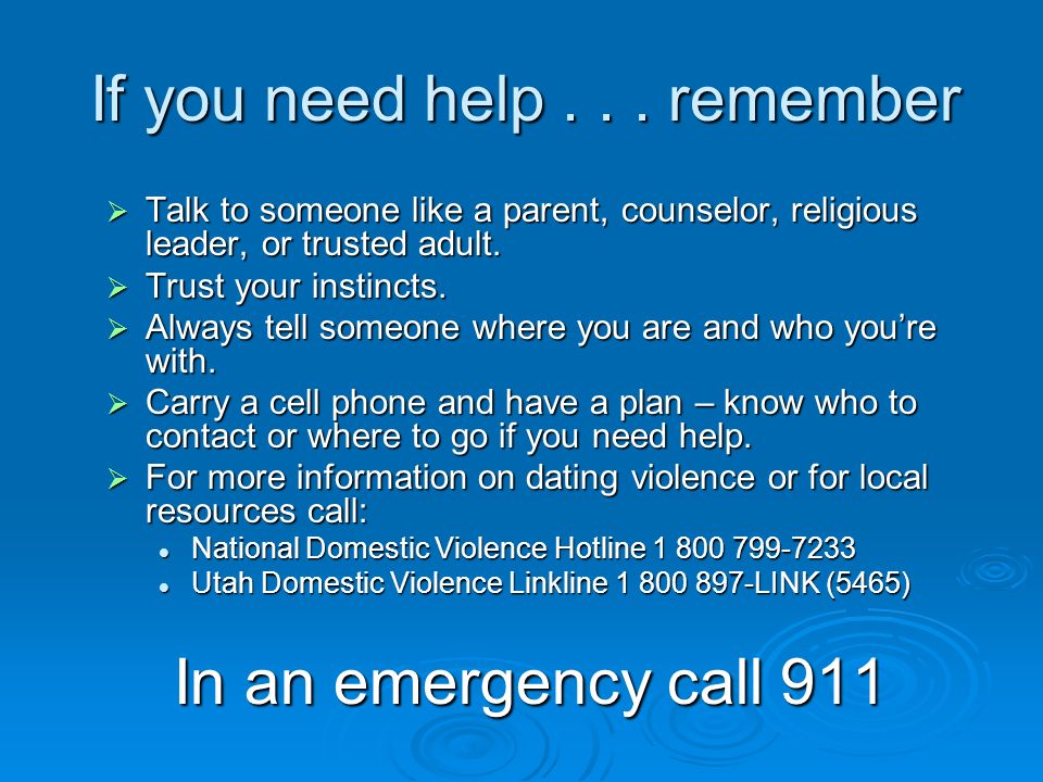 If you need help...