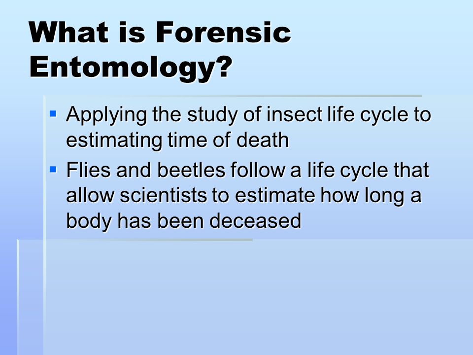 What is Forensic Entomology.