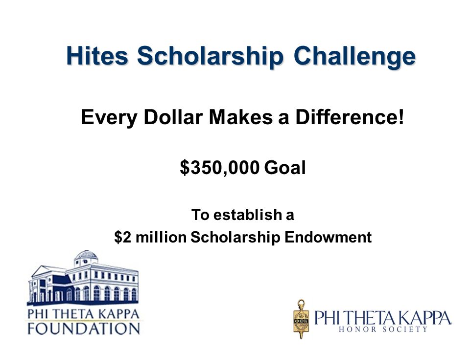 Hites Scholarship Challenge Every Dollar Makes a Difference.