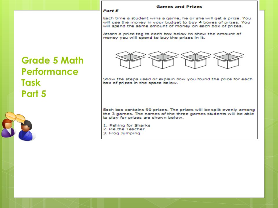 Grade 5 Math Performance Task Part 5