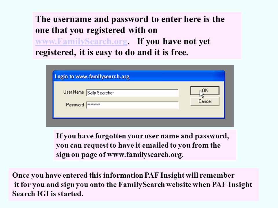 The username and password to enter here is the one that you registered with on