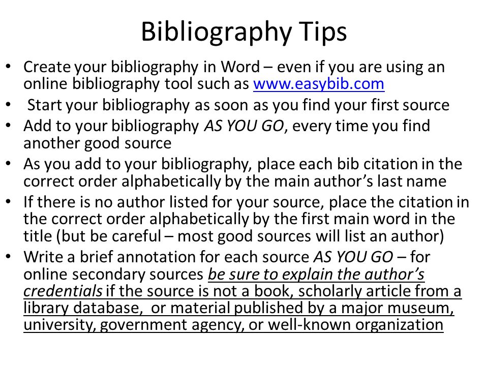 bibliography for online sources bibliography for online sources