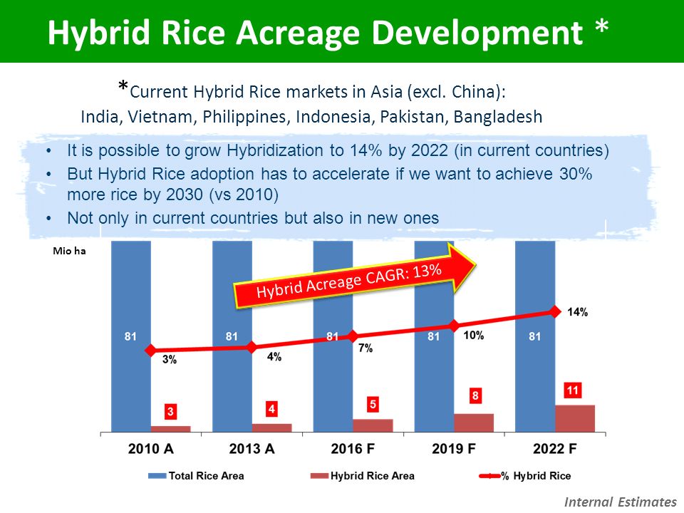 * Current Hybrid Rice markets in Asia (excl.