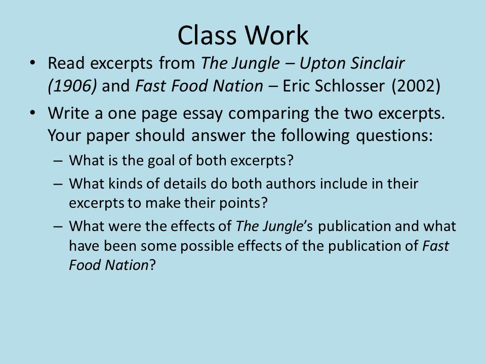 Buy essay online cheap fast food nation chapter one
