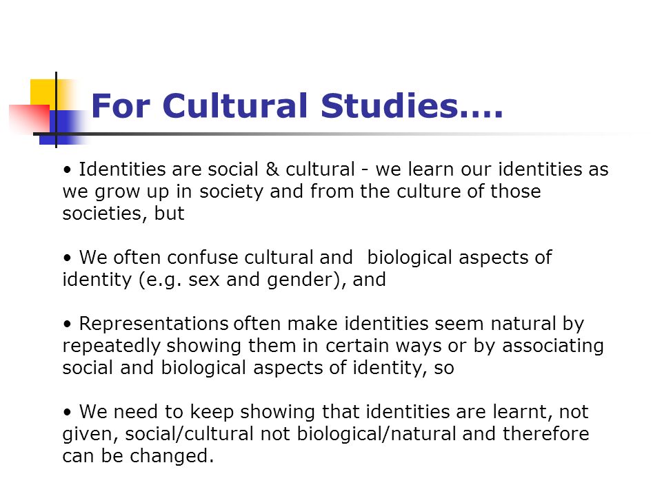 For Cultural Studies….