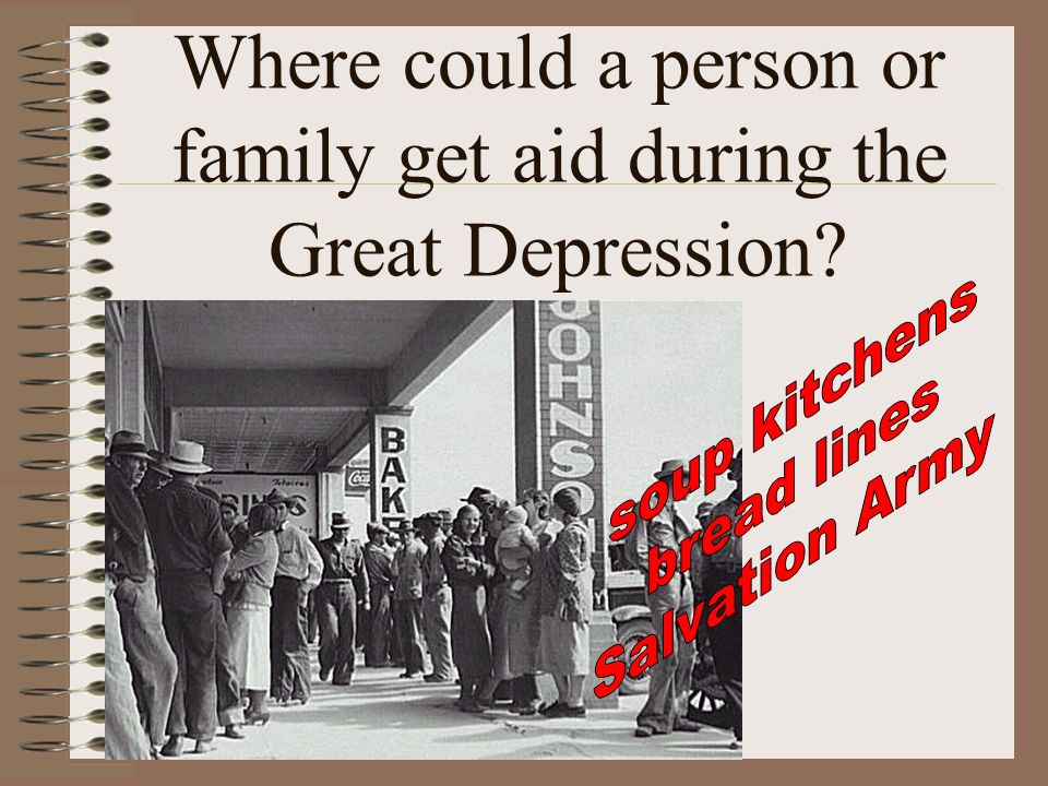 Where could a person or family get aid during the Great Depression