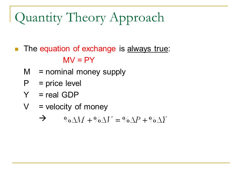 Money Velocity Equation Talkchannels Monetary Policy And The Economy Quany Theory Of Money Aggregate