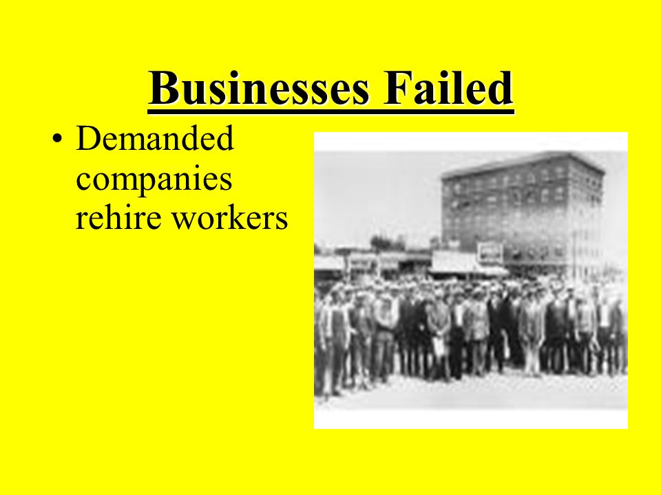 Businesses Failed Demanded companies rehire workers