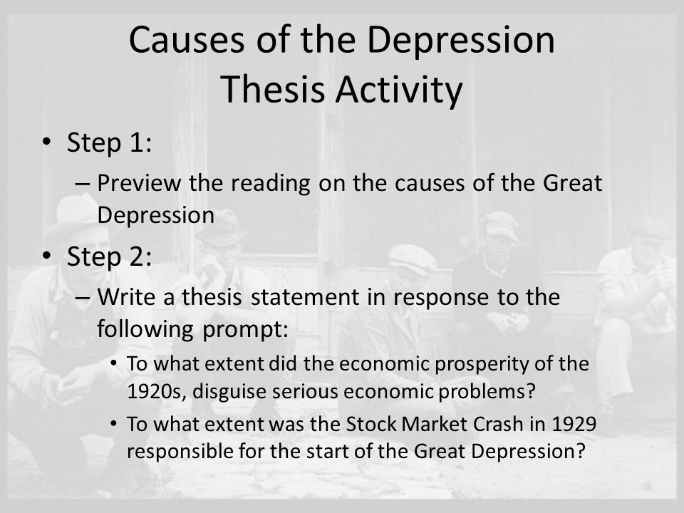Thesis statement for the great depression