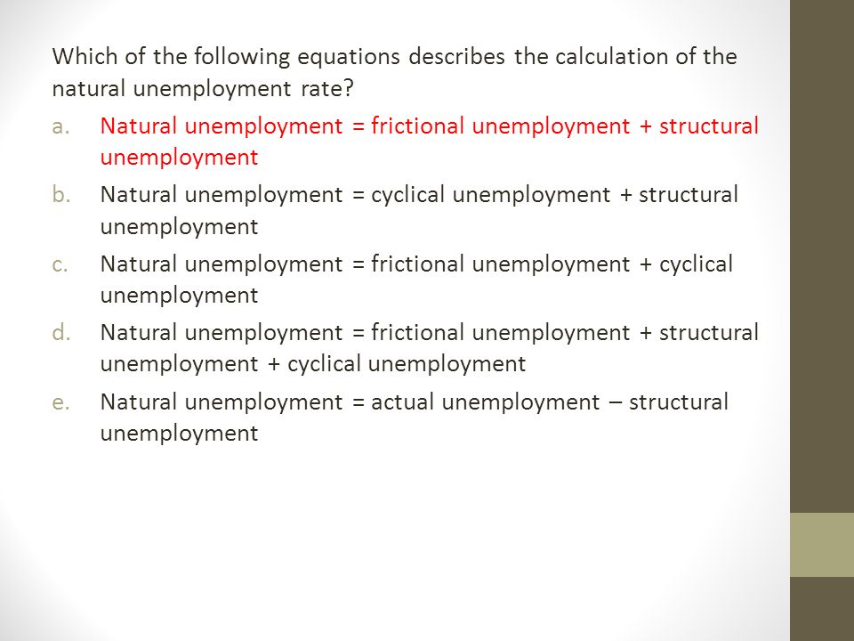 Equation For Unemployment Rate Jennarocca Equations Describes Calculation Natural Unemployment Rate Measurement Of Economic Performance Sample Questions Mr Bordelon