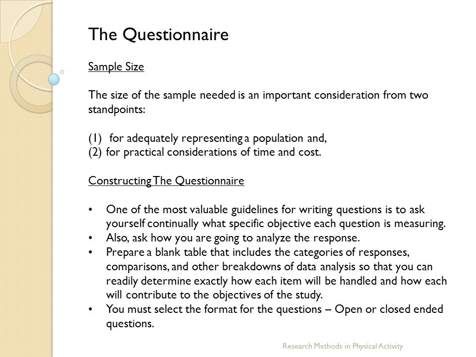 Methodology dissertation questionnaire