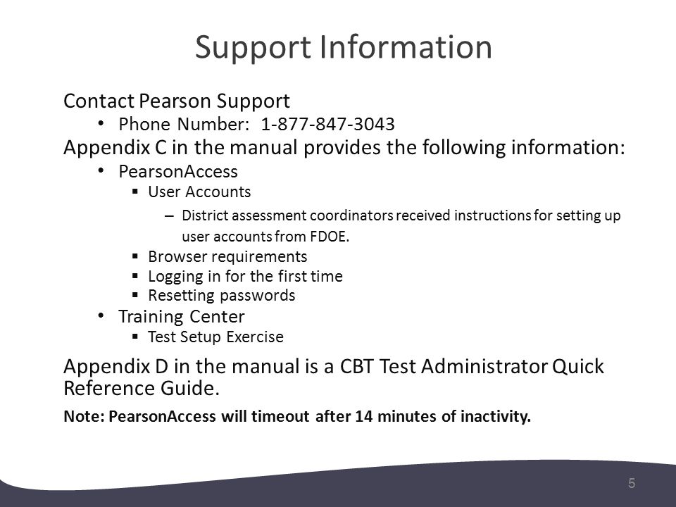 pearson support number
