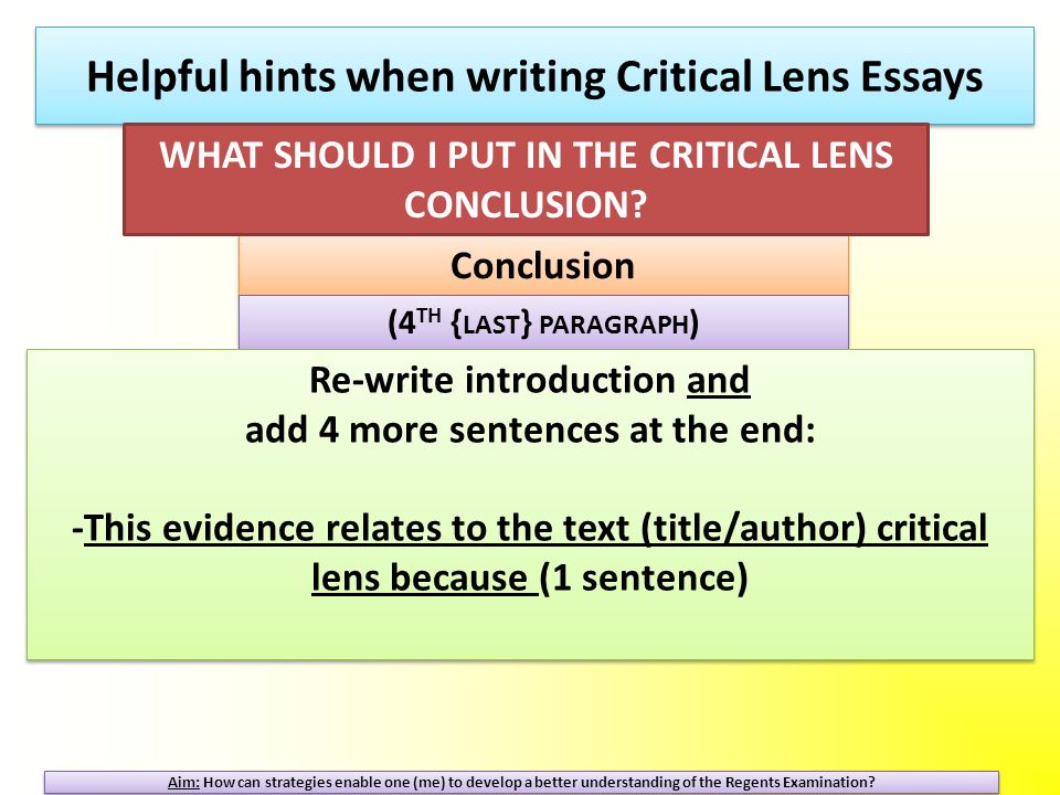 How to write a critical lens essay with one book