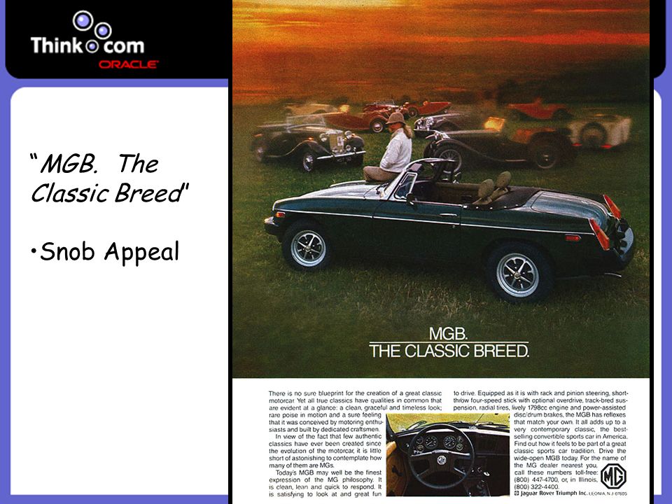 MGB. The Classic Breed Snob Appeal