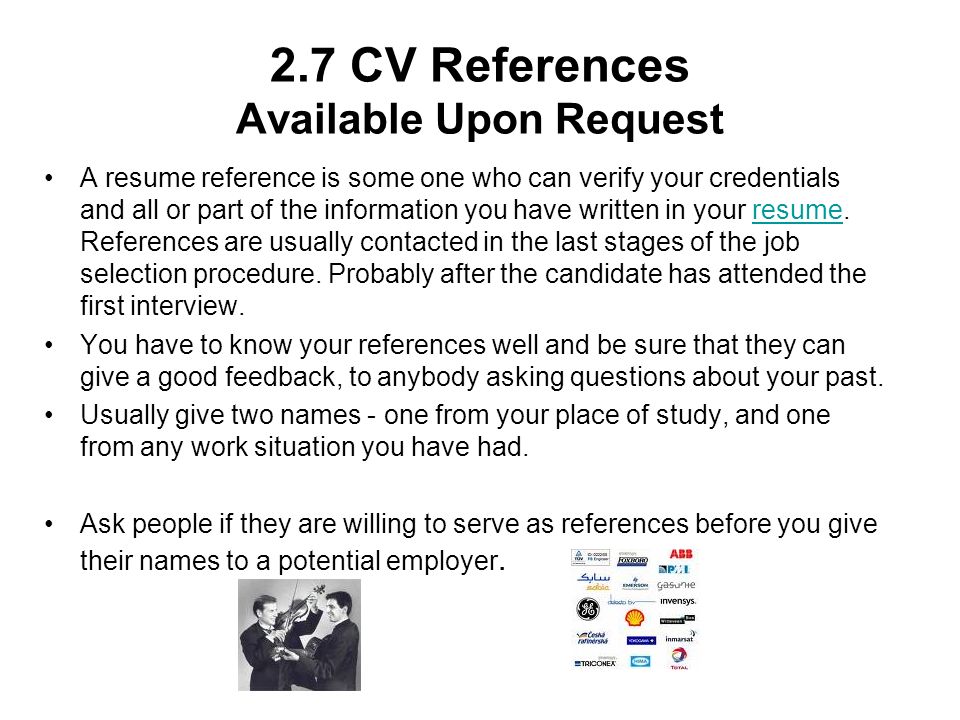 Sample resume reference available upon request