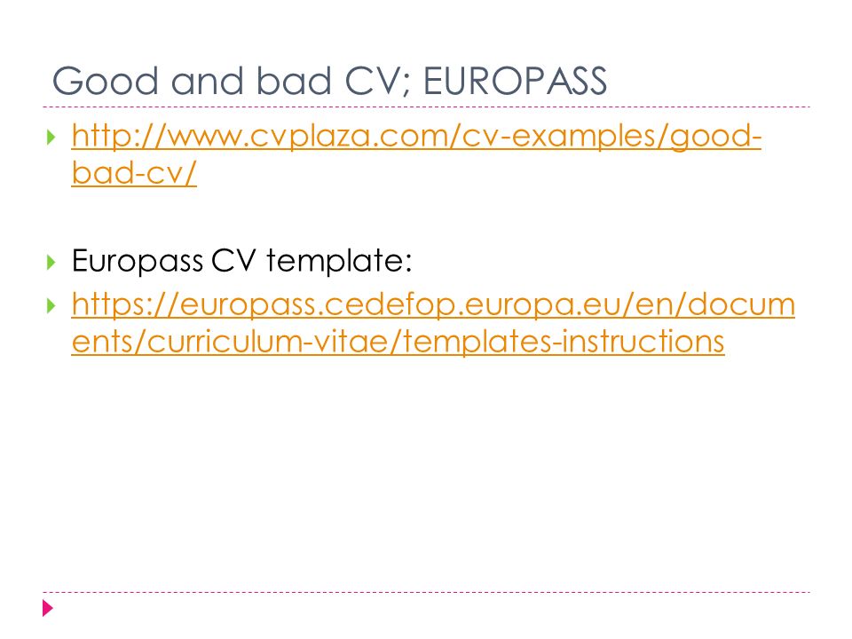 europa cv format