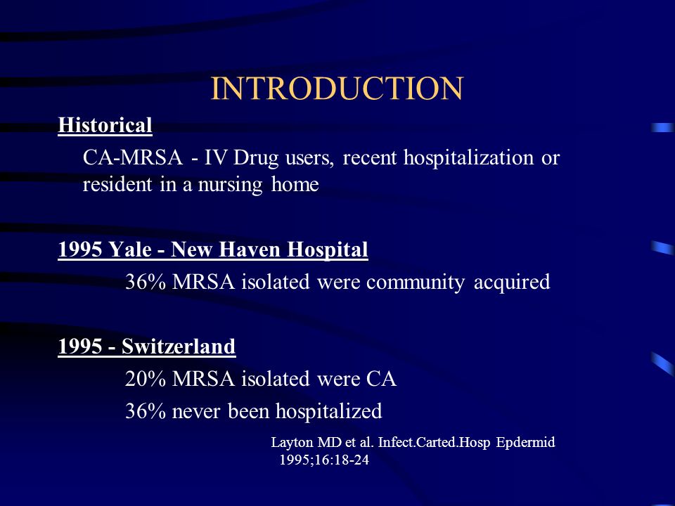 Historical significance mrsa infection