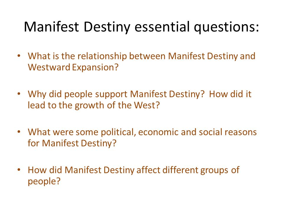 Race and manifest destiny essay