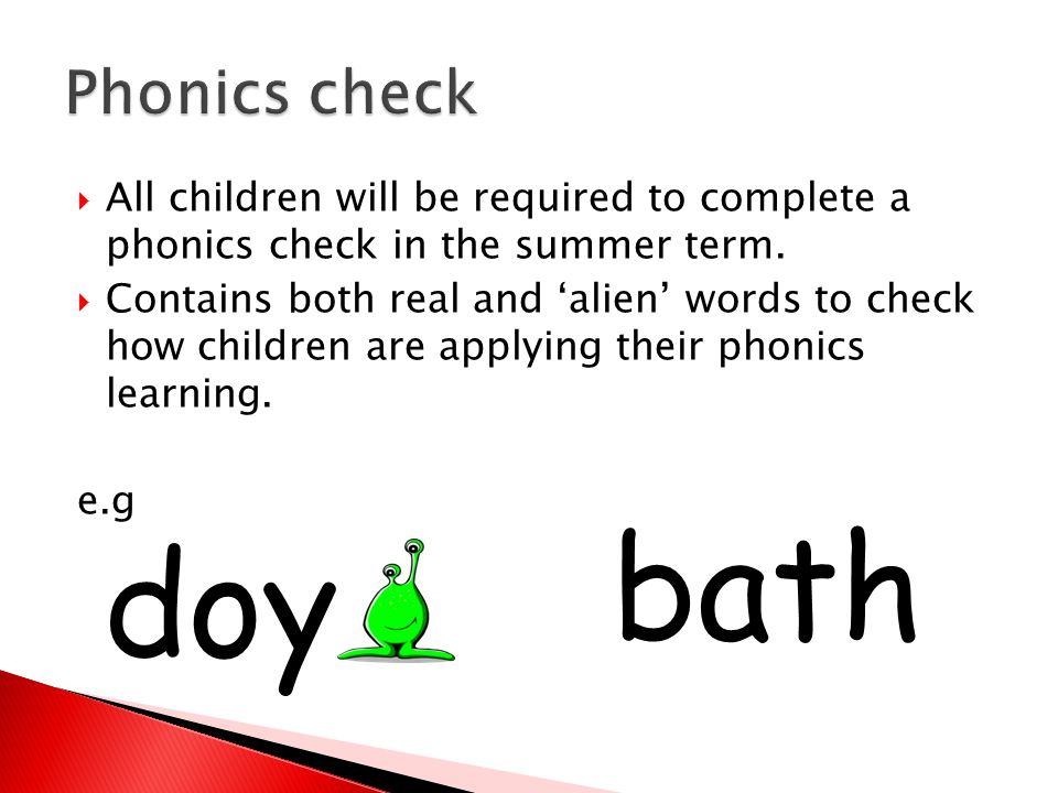  All children will be required to complete a phonics check in the summer term.
