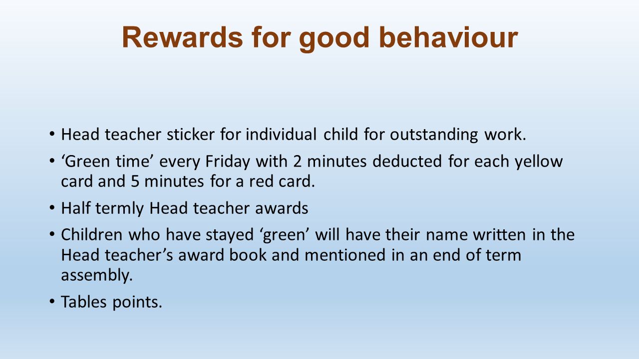 Rewards for good behaviour Head teacher sticker for individual child for outstanding work.