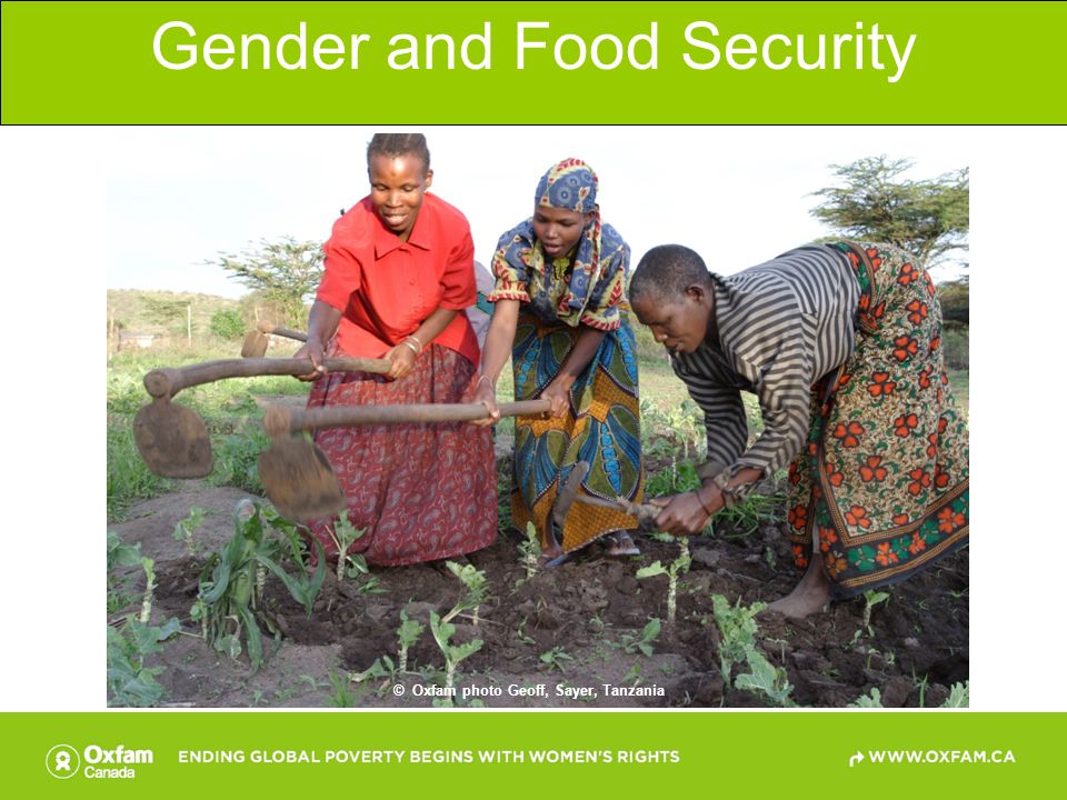 Gender and Food Security © Oxfam photo Geoff, Sayer, Tanzania