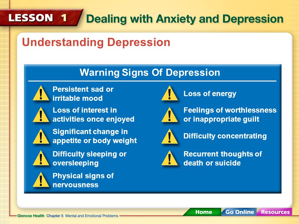 Understanding Depression Depression can cause a person to withdraw and suffer alone.