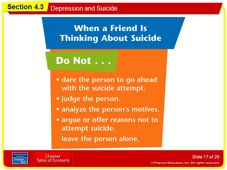 Section 4.3 Depression and Suicide Slide 17 of 20