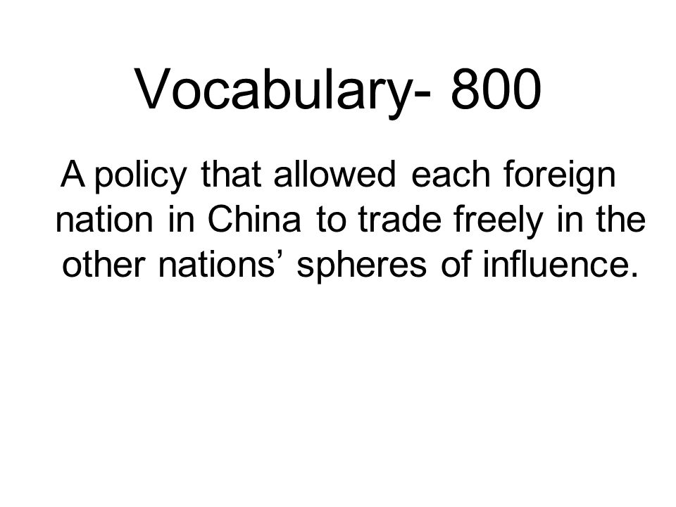 Vocabulary- 600 Spheres of influence