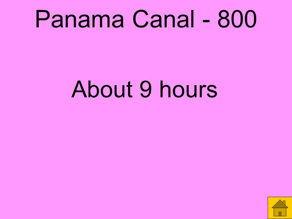 Panama Canal About how long does it take a ship to pass through the canal today