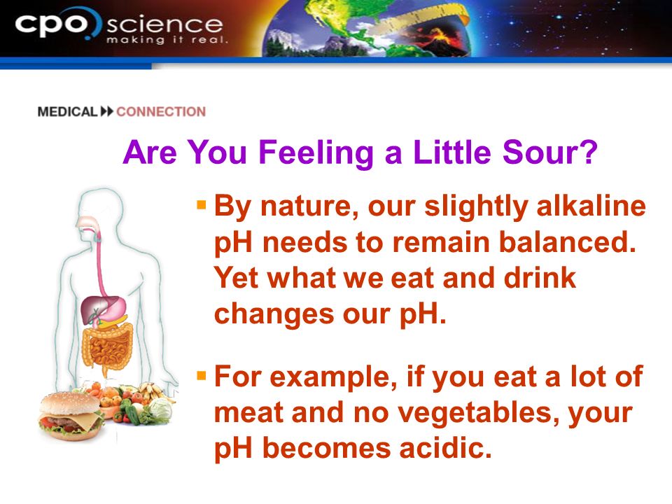 Are You Feeling a Little Sour.  By nature, our slightly alkaline pH needs to remain balanced.