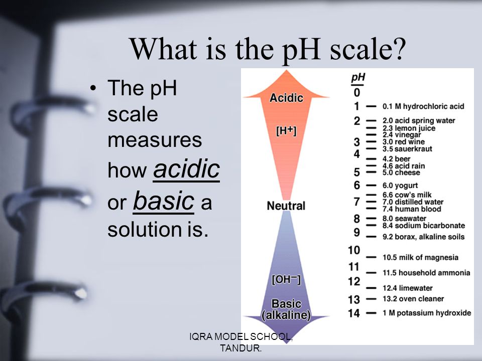 What is the pH scale. The pH scale measures how acidic or basic a solution is.