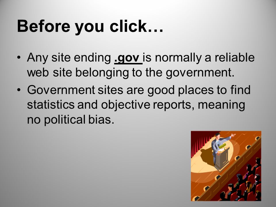 Before you click… Any site ending.gov is normally a reliable web site belonging to the government.