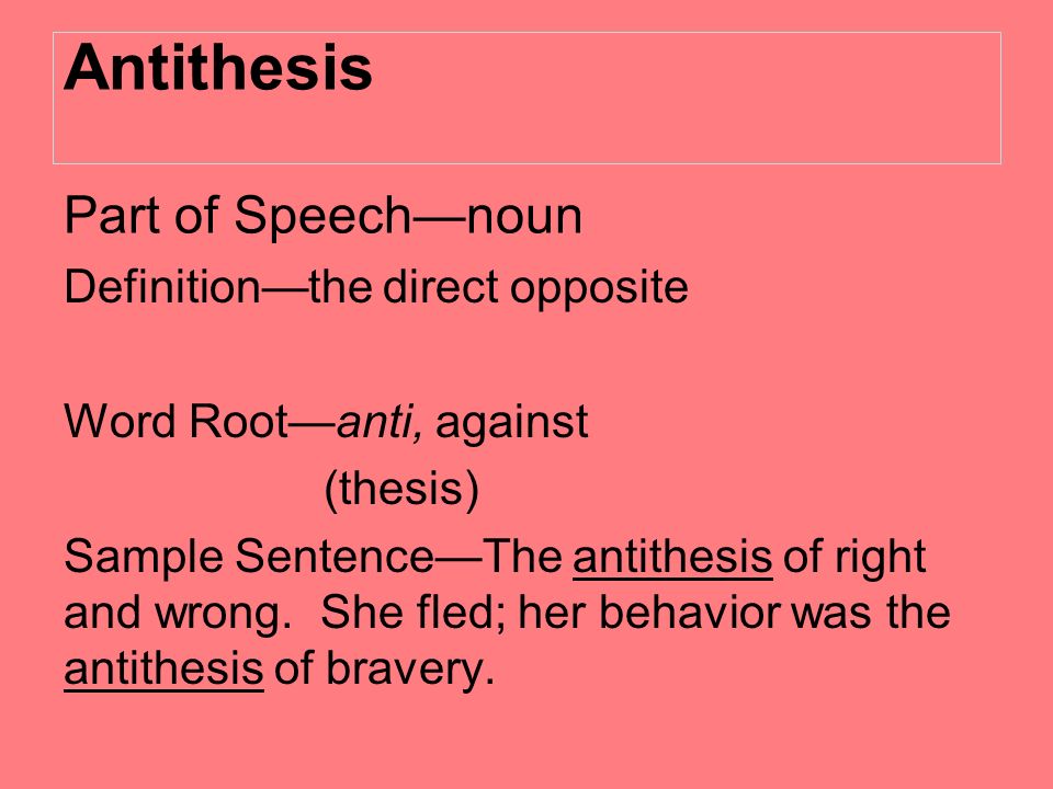 Thesis antithesis definition
