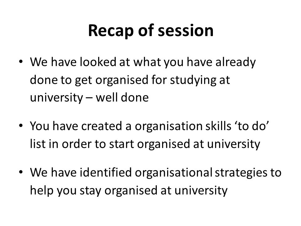 list of organisational skills