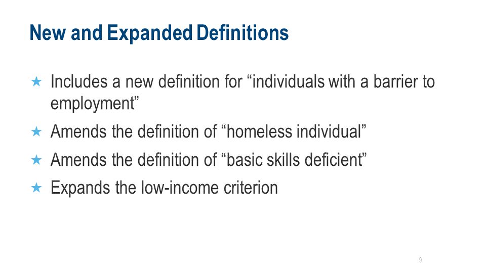 New and Expanded Definitions 9