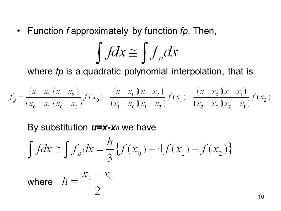 10 Function f approximately by function fp.