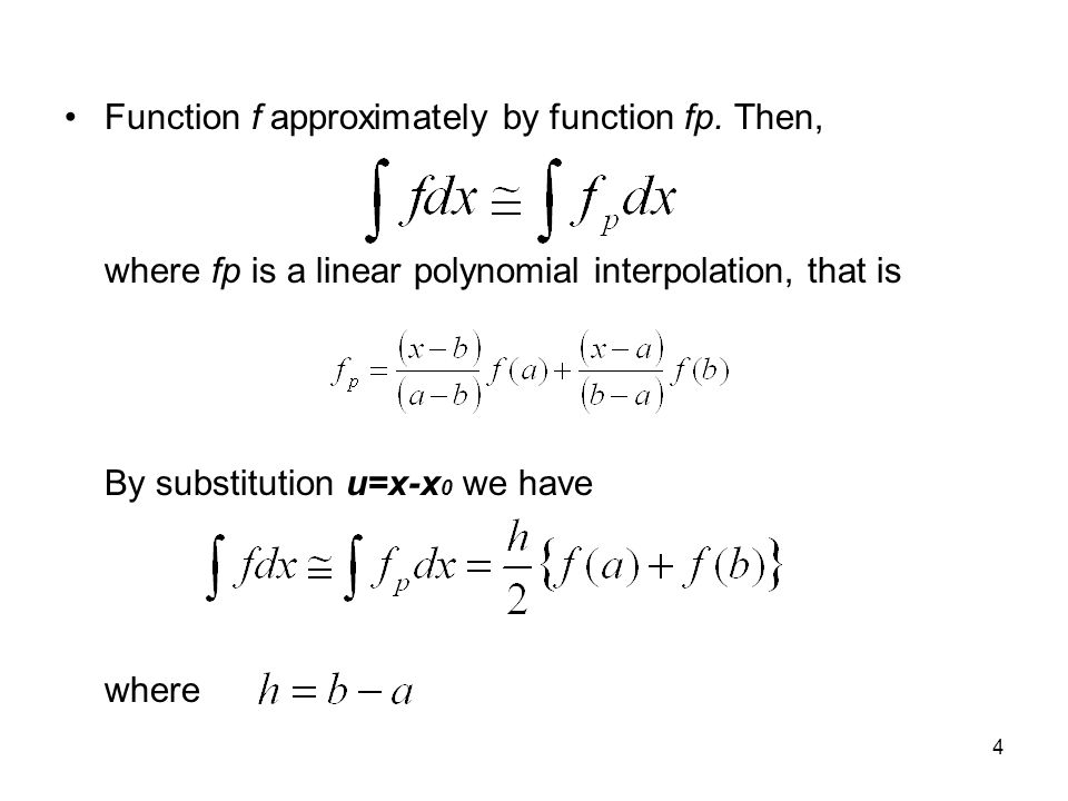 4 Function f approximately by function fp.