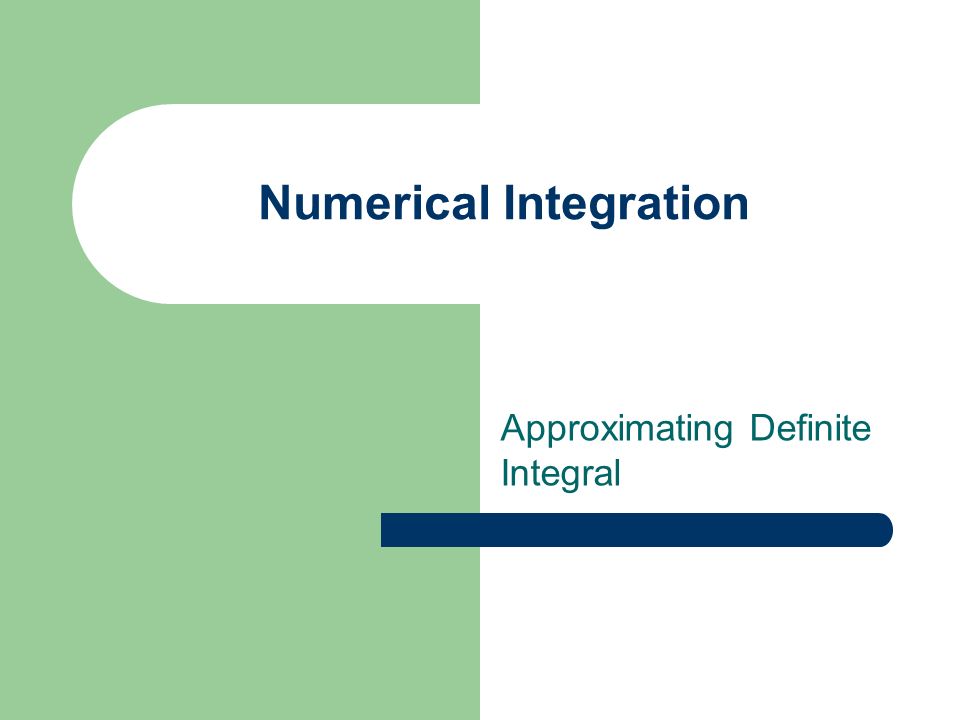 Numerical Integration Approximating Definite Integral