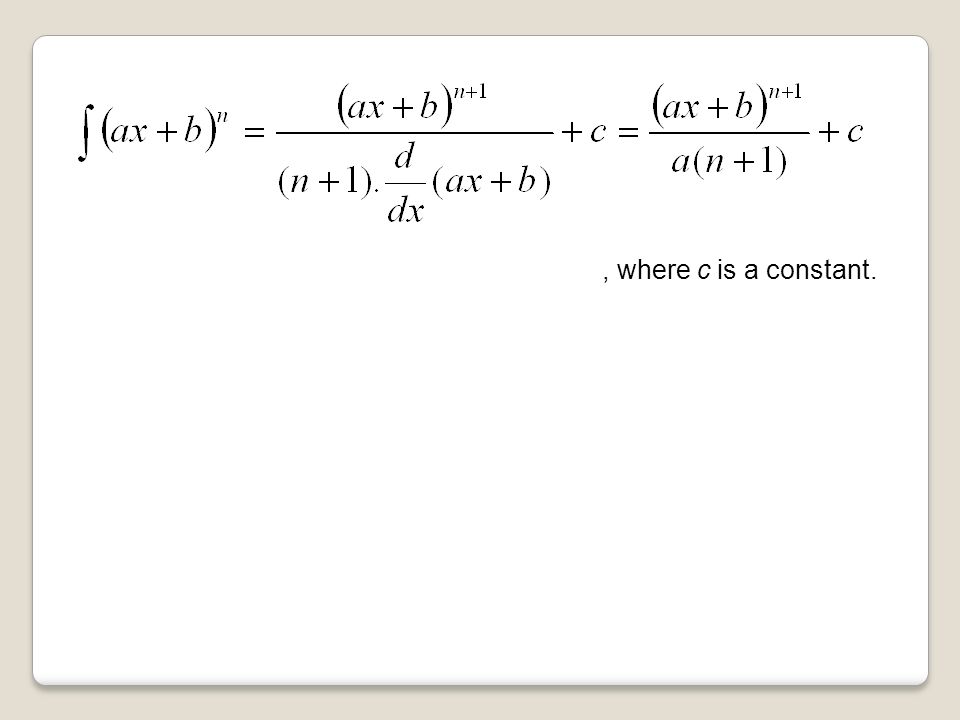 , where c is a constant.