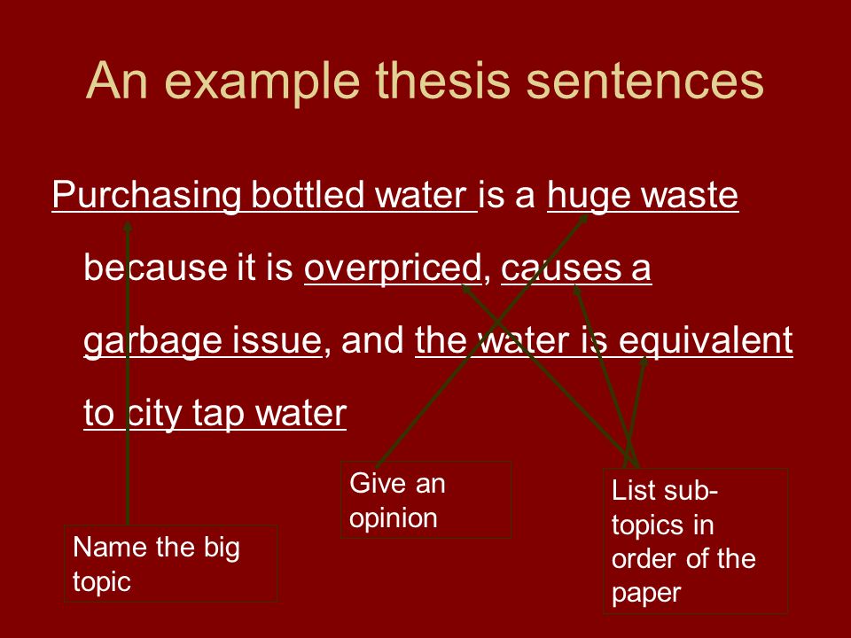 Thesis statement on bottled water