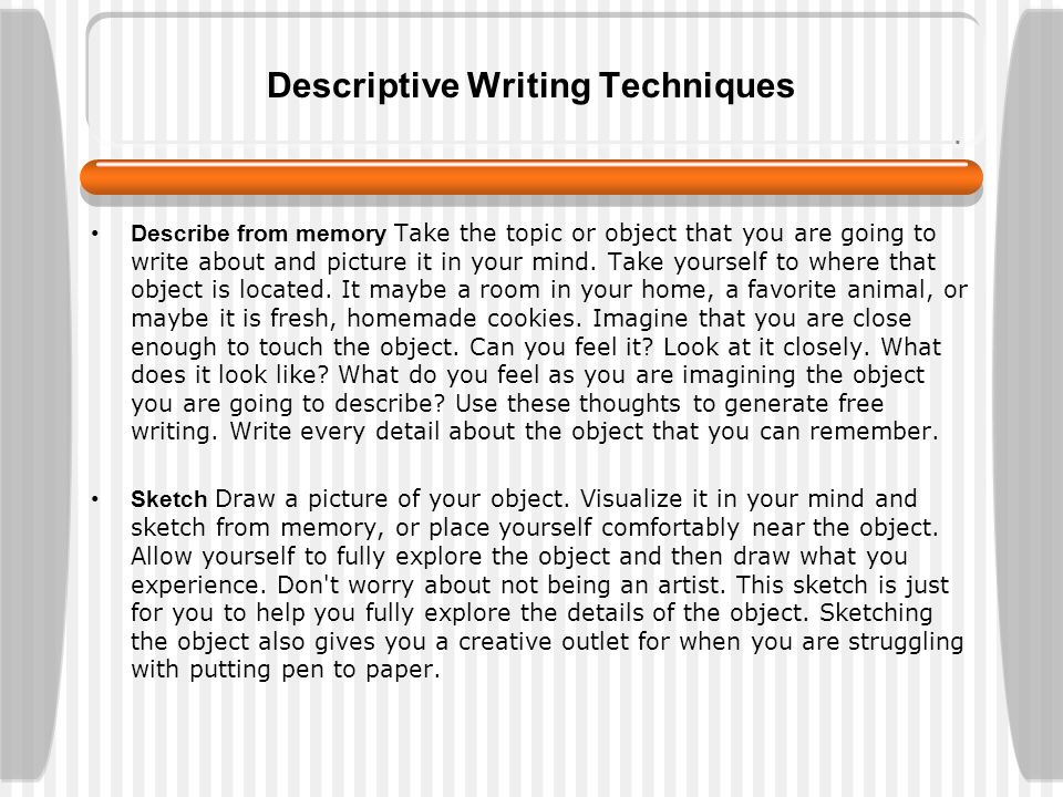Descriptive essay opening paragraph