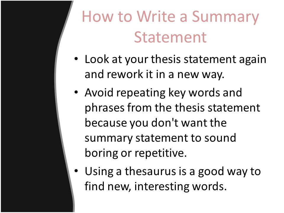 How to write a conclusion for a process essay