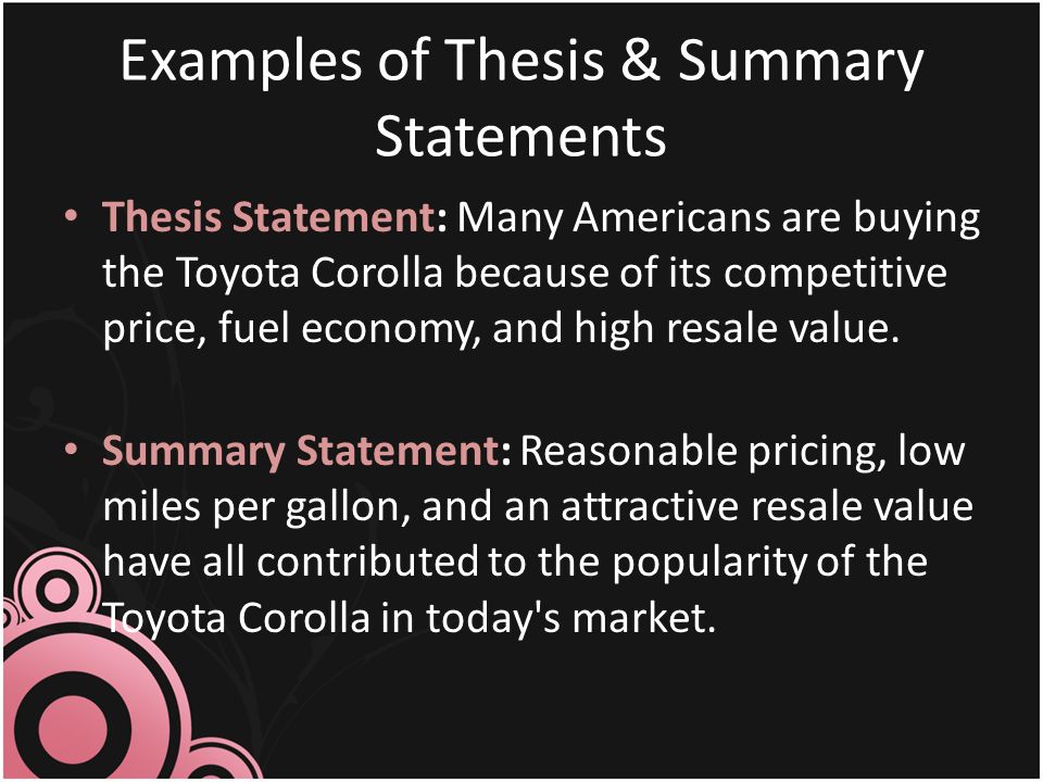 Thesis For Essay