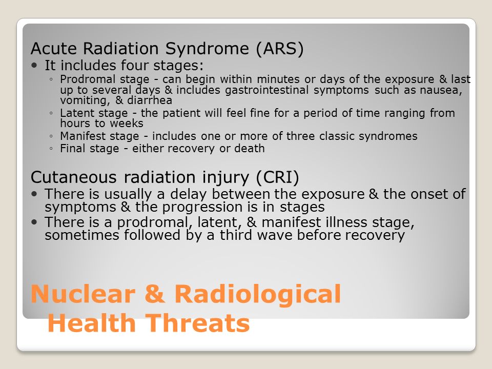 Acute radiation syndrome prodromal phase