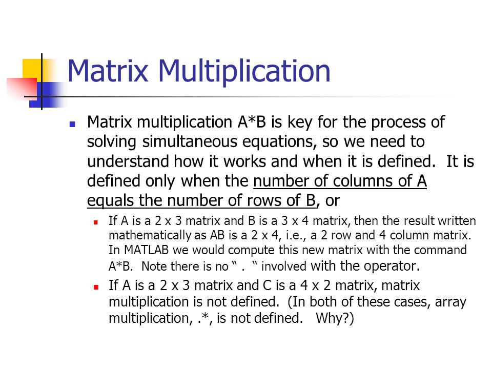 Solving Simultaneous Equations In Matlab Jennarocca Solving Simultaneous Equations Chapter 10 Review Matrix Algebra Introduction To Matlab 7