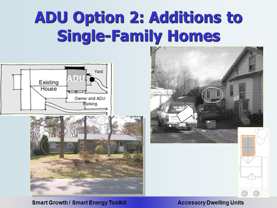 Smart Growth / Smart Energy Toolkit Accessory Dwelling Units ADU Option 2: Additions to Single-Family Homes