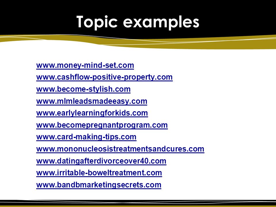 Topic examples