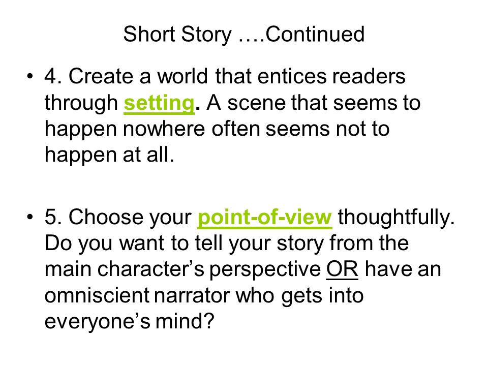 Short stories creative writing